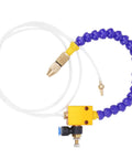2 Pack Mist Coolant Spray System For 8mm Air Pipe CNC Lathe Milling Drill Machines shown with nozzle and flexible hose