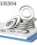 Beefy Stainless Steel Flat Washers 304 20 Pack For Bolts 10 Gauge Hardware Rust Resistant Durable Fastening Washers