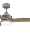 72 Inch Indoor And Outdoor Smart Ceiling Fan With Integrated Led Light And Smart Remote featuring driftwood blades and graphite housing.