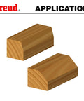 Beveled wood pieces created using 3 Piece Chamfer Bit Set With One Half Inch Shanks For Woodworking, Adjustable Bevel Size By Bit Height.