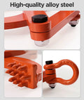 Heavy Duty 1 Ton Pallet Puller Clamp Kit with Two Steel Hooks, orange alloy steel construction details
