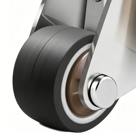 Close-up of Heavy Duty Door Support Wheel And Anti Sag Low Profile Roller showcasing sealed bearings for silent operation.