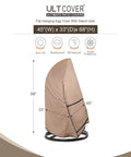 Patio Hanging Egg Chair Cover Waterproof Outdoor Single Seat Swing Chair With Stand Fits Up To 45W By 33D By 68H Inches 600D