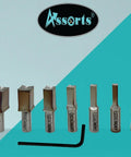 MT3 Rotary Broach Live Center Set For Lathe Machines with seven HSS square broach punches 3mm to 12mm and L-shaped tool