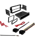 GMC Savana Van 2008-2015 Dash Kit Bundle For Upgrading Your Aftermarket Stereo Setup In-Dash Mounting Kit Wire Harness And Antenna Adapter For Double Din Or Single Din Radios Four Item Set components with connectors and wires