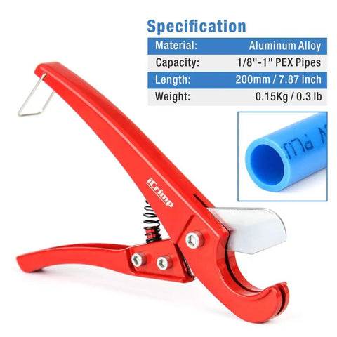Must Have Pex Pipe Cutter For 1/8 To 1 Inch Tubing, Easy Spring Loaded Handles, Fast Clean Cuts On PPR PEX A B C, Not For PVC Pipes, Ideal For Home Renovations And DIY Plumbing Projects
