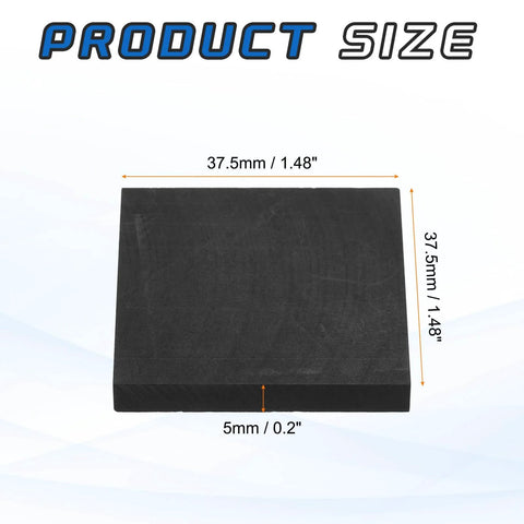 Graphite Block And Plate Set 37.5x37.5x5mm Pro Grade High Purity Graphite shown with dimensions in product image