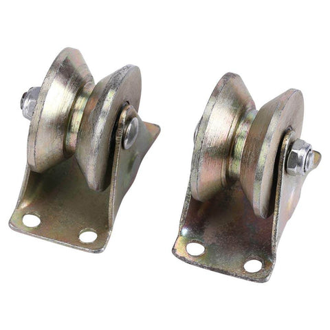 2 Inch V Type Sliding Gate Roller Set For Heavy Duty Steel Wheel Track Rail Ideal For Sliding Gates Rolling Gates Inverted Track And Industrial Machines Rail Delivers Quiet Operation Vibration Dampening Durable Steel Construction
