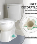 Heckin Adorable Ceramic Sea Turtle Toilet Bolt Caps Set Of 2 Snazzy Screw Cover in bathroom with vibrant turtle design.