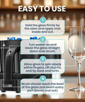 Easy-to-use instructions for Electric Countertop Glassware Polisher Straight Up Makes Cleaning Your Favorite Tumblers A Total Game Changer.