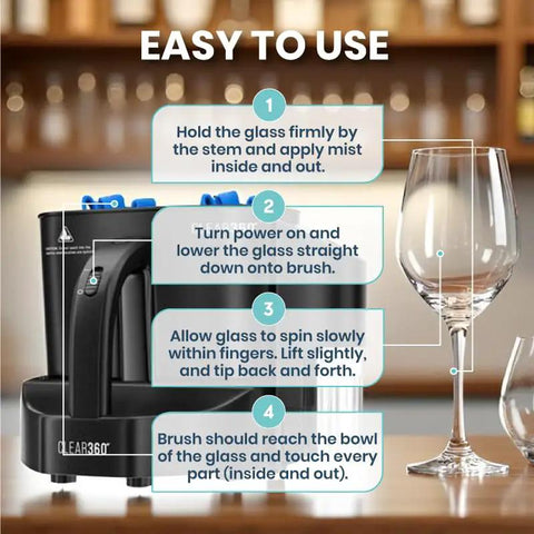 Easy-to-use instructions for Electric Countertop Glassware Polisher Straight Up Makes Cleaning Your Favorite Tumblers A Total Game Changer.