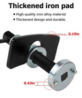 Close-up of a thickened iron pad from 3 Piece Brake Caliper Piston Wind Back Tool Set For Rear Brake Pad Replacement Auto Car Piston Rewind Tools High Hardness 45 Steel Caliper Wind Back Tools For Easy Brake Service.