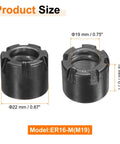 Heavy Duty Rock Solid Er16 Collet Clamping Nut Featuring Dynamic Balance Holes For Cnc Lathe Chucks And Milling Tool Holders Precision Machined 40Cr Alloy Steel size details with measurements.