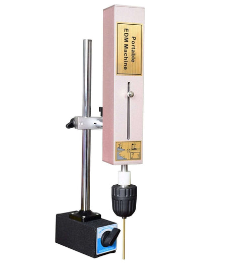 SFX EDM-8C 800W portable EDM tap burner with pink housing and vertical rod on adjustable stand