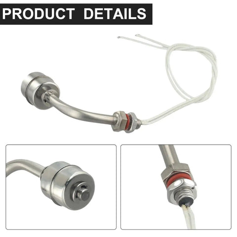 Rugged Stainless Steel Float Switch For Liquid Level Monitoring And Tank Control That Works Like A Champ DC AC 0 To 220V L Type Level Sensor Industrial Grade Water Tank Sensor, close-up