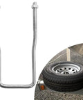 Side Mount Spare Tire Carrier Bracket With Zinc Plated U Bolt Holder for 4 and 5 Lug Rims Fits Trailer Frames 2 to 3 Inches Wide