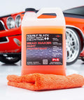 Bead Maker Paint Sealant For No Fuss Spray And Wipe Protection One Gallon next to an orange car and towel on a white surface