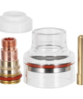 Heavy Duty TIG Welding Torch Glass Cup Replacement Nozzle For Wp17 18 And 26 Machines Fits 2.4mm Gas Lens, ceramic and copper components.