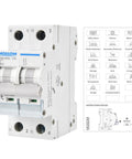 Two Pole DC Circuit Breaker 400V 30A C30 Thermal Magnetic Trip, 6kA Breaking Capacity, Ultra Fast 0.03 Second Trip, DC Disconnect Switch