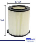 Replacement Vacuum Filter For Ridgid Wet And Dry Vacuums 5 To 20 Gallon And Husky 6 To 9 Gallon Shop Vacs Qwik Lock Pleated