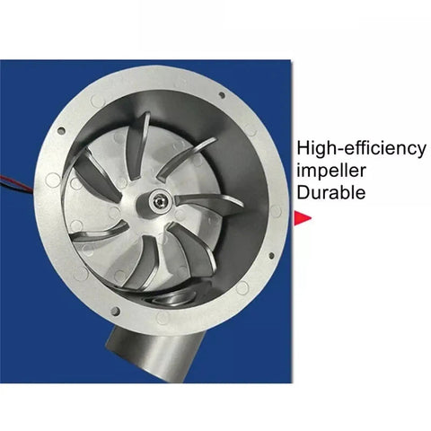 Close-up of the high-efficiency impeller from Portable Water Turbine Generator 12V 24V With 30A Controller, Lightweight 1Kg