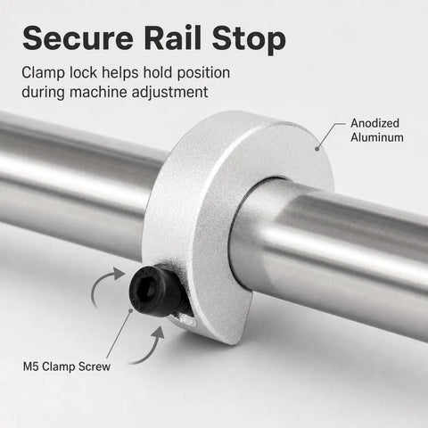 Solid Shaft Collar 20Mm Bore 40Mm OD Fits Sbr Series Rails As A Hella Secure Locking Stopper For Cnc Machines Made From Anodized Aluminum Alloy With M5 Screw Setup Ensuring Rock Solid Stability To Hit Marks Every Time With Zero Wobble Guarantee. 20mm bore aluminum rail stop with M5 screw on SBR linear rail
