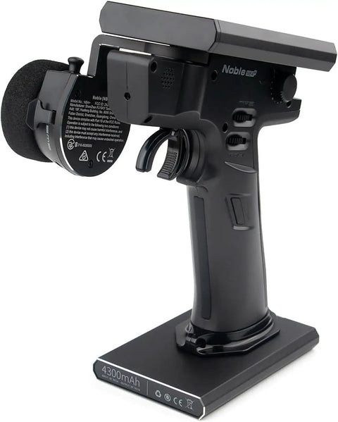 Side view of Noble NB4 Plus Radio Transmitter With FGr4S V2 Receiver, showing grip, controls, and stand base.