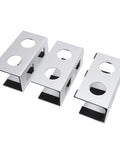 Slick Silver Under Desk Laptop Mount With Solid Aluminum Shelf And Anti Scratch Silicone Pads photo showing three aluminum brackets for cable management.