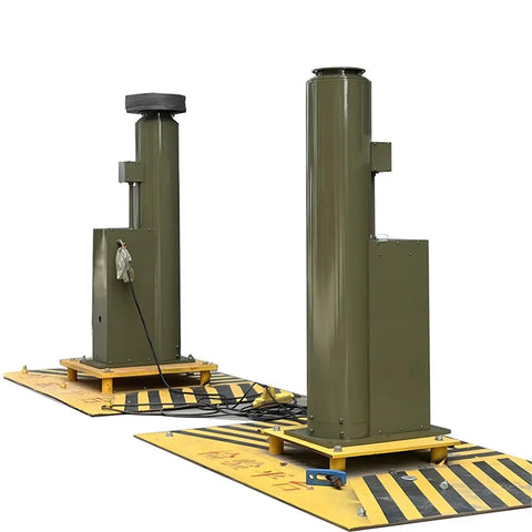 Beefy 10M Vehicle Mount Telescopic Mast with dual-section lift for high-load signal lighting equipment on construction site base.