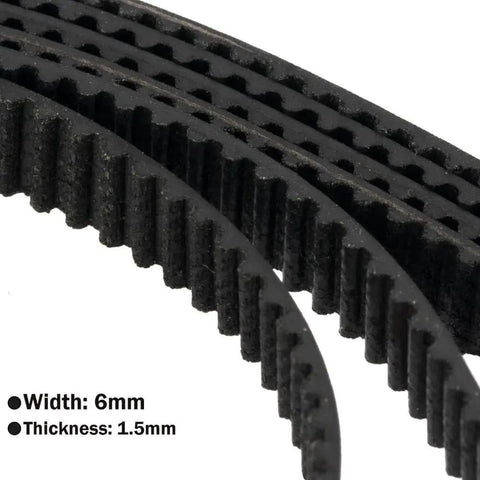 GT2 Timing Belt Closed Loop Drive Belt 2GT 6mm close-up, showing width and thickness, for industrial and hobby machines