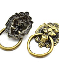 Antique Bronze Lion Head Knob Pull Handle Set Includes 2 Zinc Alloy Drawer Pulls With Mounting Screws For Cabinet Dresser And Door