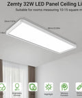 Flat Panel LED Light With Remote, 22.8x7.8 Inch, 32W, 3500LM, 3000K-6500K Adjustable Color Temperature, Dimmable Flush Mount installed