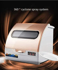 Compact Countertop Dishwasher Space Saving Mini Washer And Dryer With Smart Dual Cycle Controls showing 360° cyclone spray system.