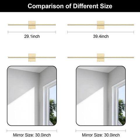 Comparison of 29.1-inch and 39.4-inch Dope Battery Operated Wall Sconce Set Of Two With Remote Control Dimmable 3000K To 6000K