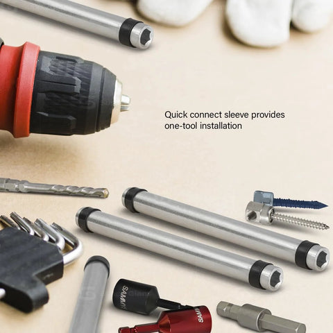 SL 250 Sleeve One Drill Installation Tool Designed For Concrete And Wood Quick Connect Sleeve paired with drill and accessories