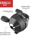 606 Spincast Fishing Reel Size 60 Right Hand Retrieve Easy To Use No Tangle Design Pre Spool With 20 Pound Line Black