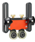 Beefy Table Saw Push Block With Bearing Roller Featherboards And Plume Board Jig Guide For Router Tables And Band Saws Featuring Anodized Aluminum Body And Flex Pu Wheels for easy control.
