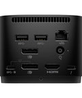 Detailed view of the Game Changing Thunderbolt G4 280W Dock back panel showing ports for connectivity.