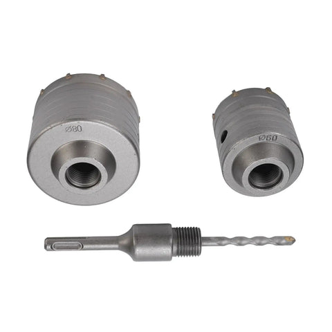 Get The Heavy Duty Hole Saw Kit With Rock Solid Tungsten Steel Built Tough To Blast Through Brick Cement And Concrete Like A Boss For Those Big 60mm and 80mm Jobs That Need Serious Grit And Precision Without Getting Clogged Up By Dust, 60mm 80mm