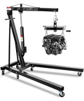Heavy Duty 2 Ton Hydraulic Engine Hoist With Lever Folding Cherry Picker 6 Locking Wheels 4 Boom Positions lifting engine