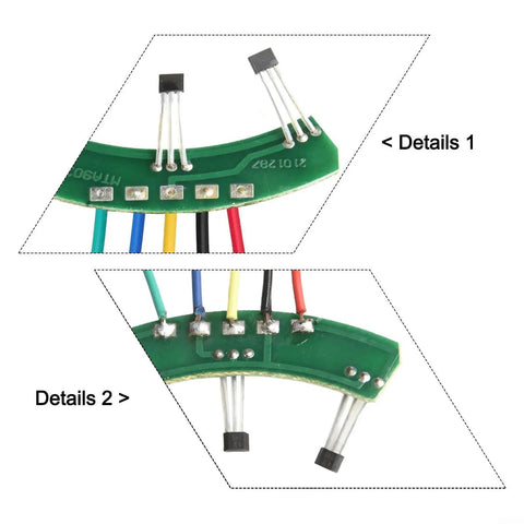 Must Have Ebike Hall Sensor 120 Degree 43F PCB Cable Replacement Part For Sine Wave Motors In 3 Wheel Electric Scooters, wiring details.