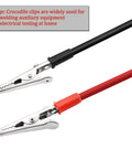 50 Piece 52mm 2 Inch Metal Alligator Clips Set Red And Black Color Coding For Electrical Testing And Soldering Tools showing clips