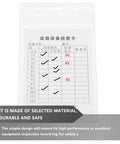 Equipment Inspection Cards Pack 20 Sets With Waterproof PVC Sleeve Safety Tags for industrial maintenance displayed