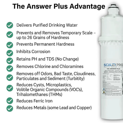 Kick Hard Water Scale To The Curb With This 12 Inch Under Sink Water Filter Replacement That Fits Everpure And Omnipure Qc Heads Pulls Chlorine Out While Delivering Smooth Sipping Water Up To 7500 Gallons, featuring Scalex Pro water filter.