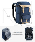 Large Capacity Multi Functional Waterproof Camera Backpack Travel Bag For SLR Gear With Removable PE Foam Dividers size guide