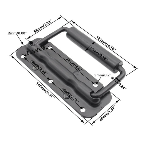 Two Pack Spring Loaded Chest Handle Pulls With Rubber Grip Surface Mount For Chests Trunks Crates And Storage Boxes