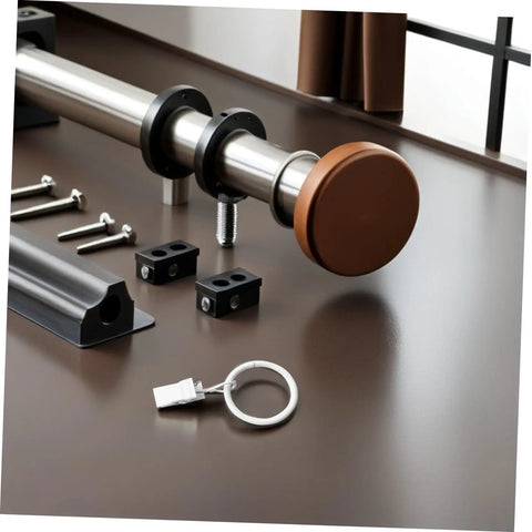 Metal Curtain Rings With Clips Set 10 Pack Heavy Duty Design For Smooth Glide On Curtain Rods with mounting accessories