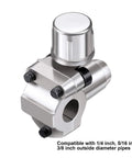 Front view of Mudder BPV31 piercing tap valve kit; silver metal body, fits 1/4, 5/16, 3/8 in OD pipes