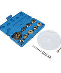 Score This Killer Acrylic Router Base With Centering Pin And Bang For Buck Ten Piece Brass Guide Bushing Set 10mm To 30mm storage case with brass bushings and acrylic base