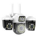 Heavy Duty Wireless Ptz Outdoor Security Camera Featuring No Sweat Setup With 15Mp Triple Lens Ai Human Tracking And Ip66 Weatherproof Shell For Zero Drama Remote Smartphone Viewing, three lens design